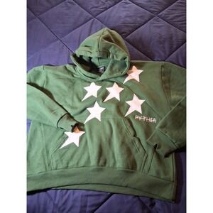 Pythia‎ Los Angeles Green Star Applique Hoodie Mens Small Streetwear Fleece